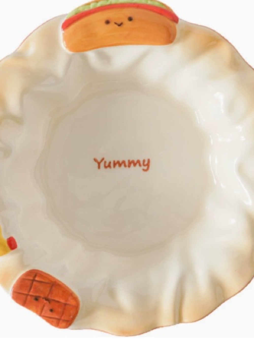 White Ceramic Snack Bowl with Playful Taco Accent